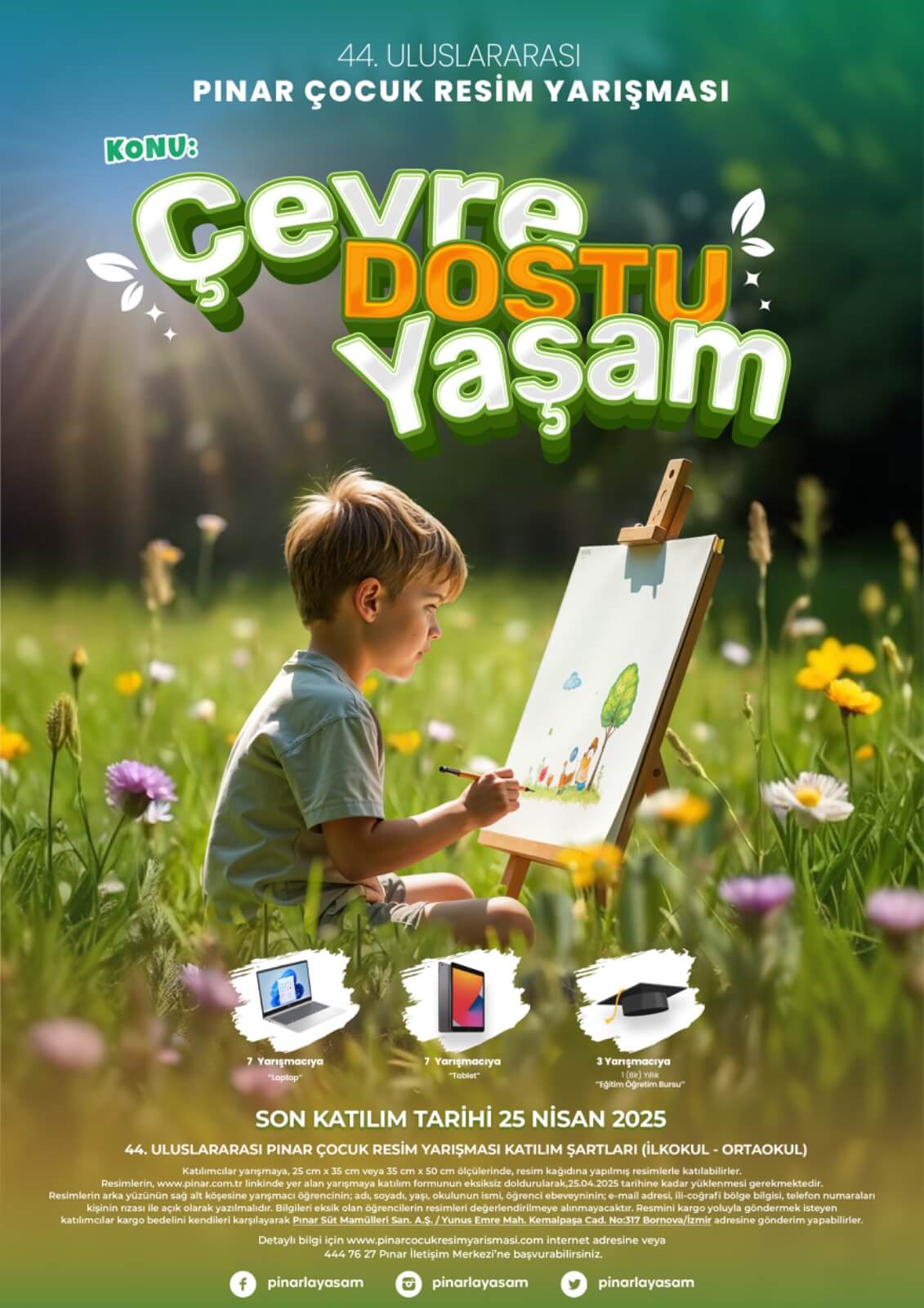 44. Uluslararası Pınar Çocuk Resim Yarışması “Çevre Dostu Yaşam” temasıyla başlıyor